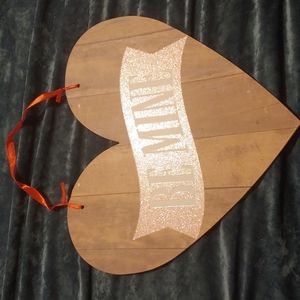 Be Mine Wooden Heart Wall Door Sign